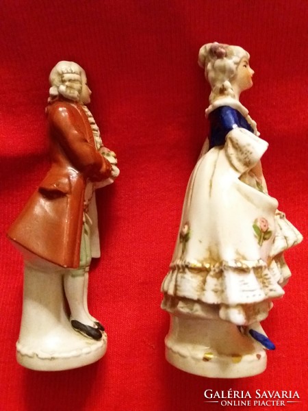 Pair of antique Oscar Schlegemilch baroque porcelain figurines, rare, beautiful condition, 16cm/each according to pictures