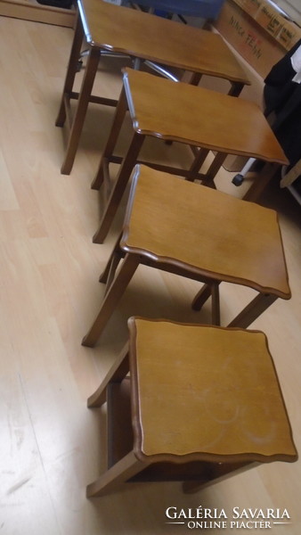 Nice old four-piece wooden side table