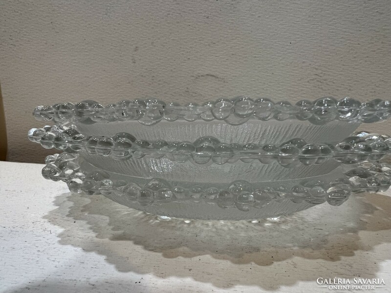 Glass bowls, crystal, hand polished, size 16 cm. 4555, 3 Pcs
