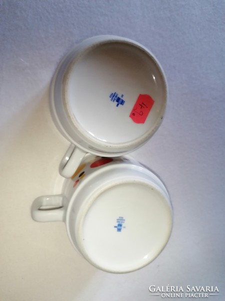 Rare, retro Zsolnay large dot mug, cup in pair