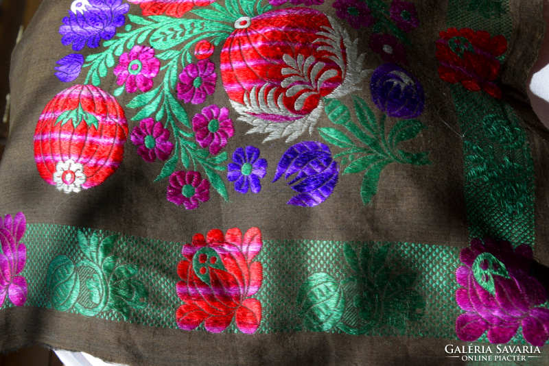 Antique old folk never used woven silk shawl shoulder scarf folk costume wear 163 cm