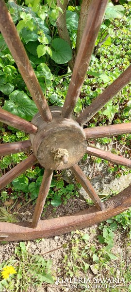 Village decoration, wall decoration! Old, antique wooden horse-drawn cart wheel in a new condition, diameter: 60 cm