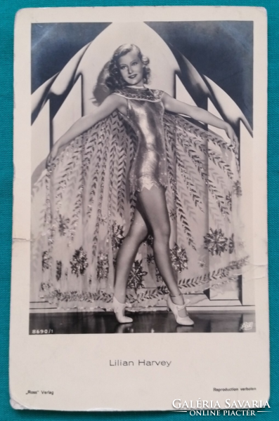 Foreign actress, Lilian Harvey - movie star, vintage postcard