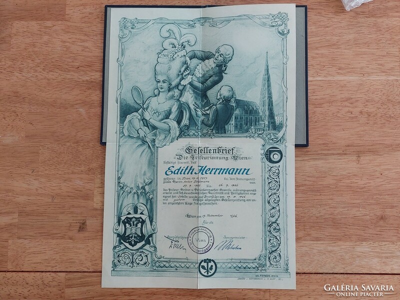 (K) Fodrász (Diploma) 1946 Bécs