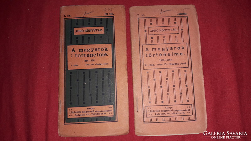 1905 . APRÓ KÖNYVTÁR Csuday Jenő, dr. : A magyarok története. I.-II.– Löblovitz Zsigmond