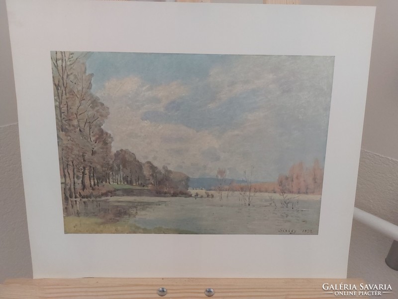 (K) international art club (1965) 5 sisley prints, reproduction 35x43 cm