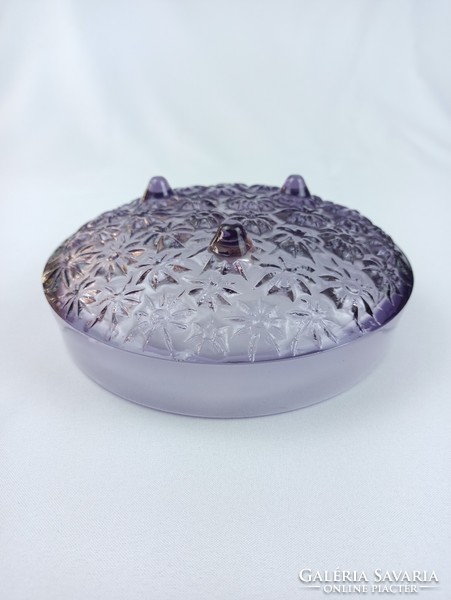 Purple glass centerpiece, offering - jiří brabec - sklo union, rosice 1969