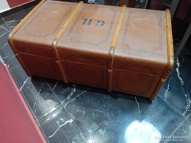 Antique large traveling suitcase - boat case