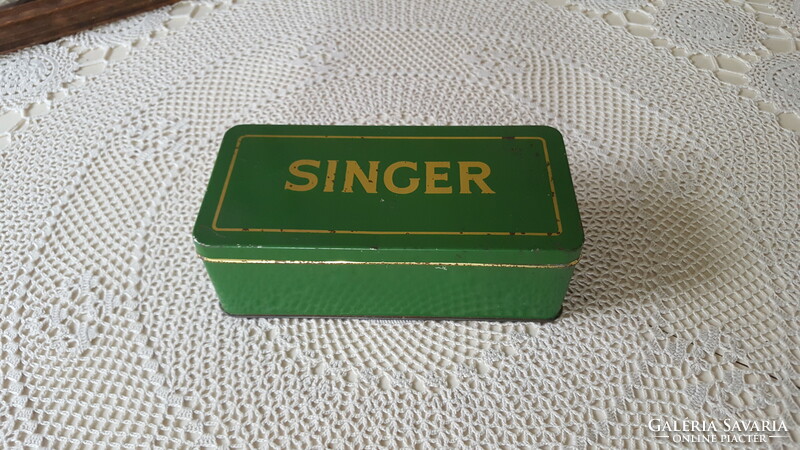 Old singer sewing machine accessory metal box