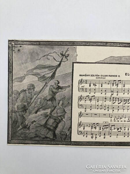 Transylvanian starting, brave forward, horthy soldiers! Music irredent postcard, ca 1940