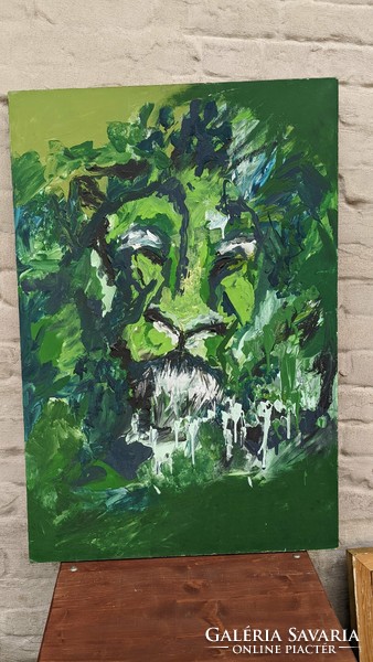 Bernadette Sítás: lion's head - painting