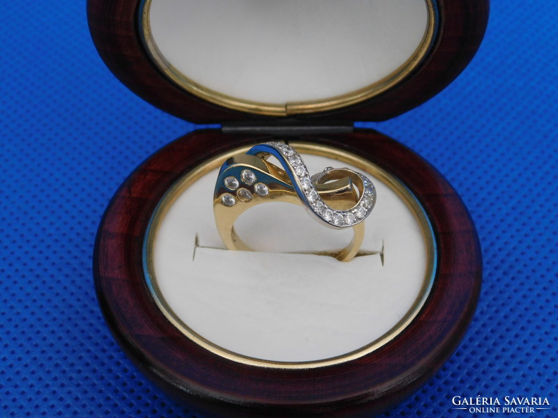 Arany 14 k kétszínű  Női gyűrű   5.1 gr