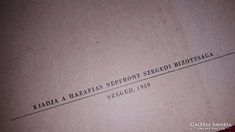 1959.Papp Lajos :Szegedi írók a Tanácsköztársaságért könyv antológia képek szerint HAZAFIAS NÉPFRONT