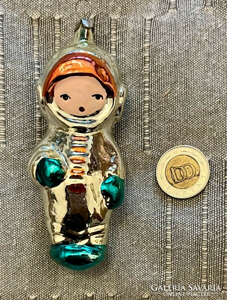 Régi, retro ,üveg  Karácsonyfadísz űrhajós