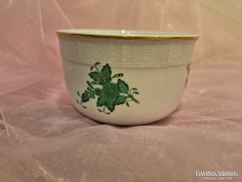 Herend green appony pattern, porcelain sugar bowl.