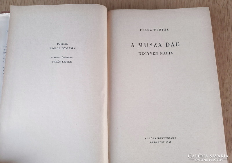Franz Werfel - A Musza Dag negyven napja (vastag könyv)