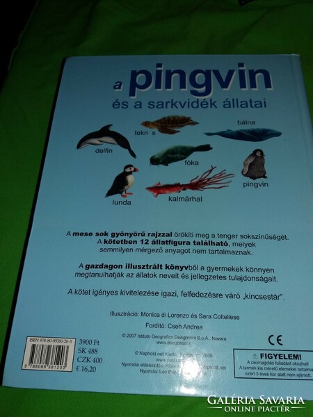 Gyönyörű interaktív A pingvin és a sarkvidék állatai képes könyv 12 állatfigurával a képek szerint