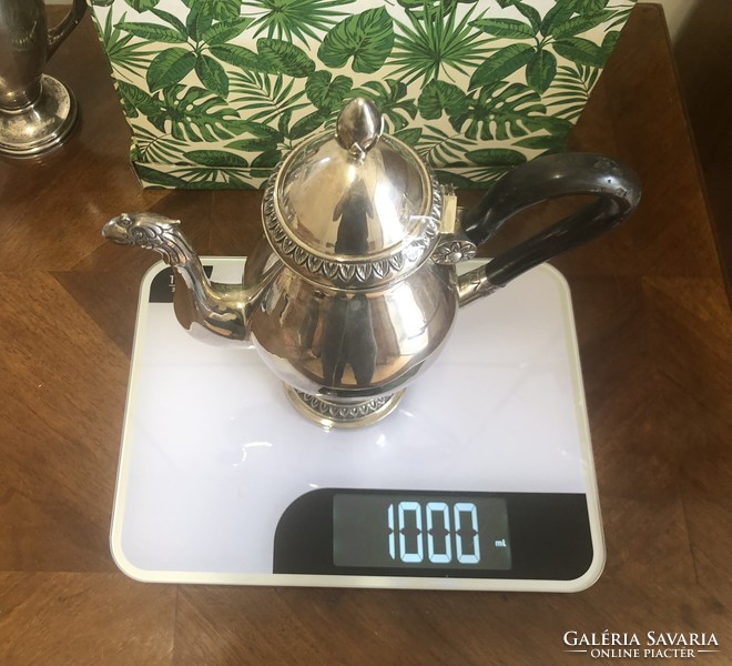 Lenyűgöző 1 kg-os sasfejes antik 925-ös ezüst óriási kávés v. teás kanna