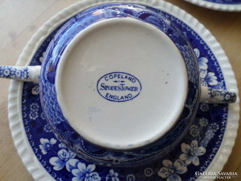6 db angol Copeland Spode porcelán leveses csésze szett