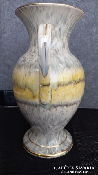 Scheurich two-handled, continuous bright glaze vase, marked