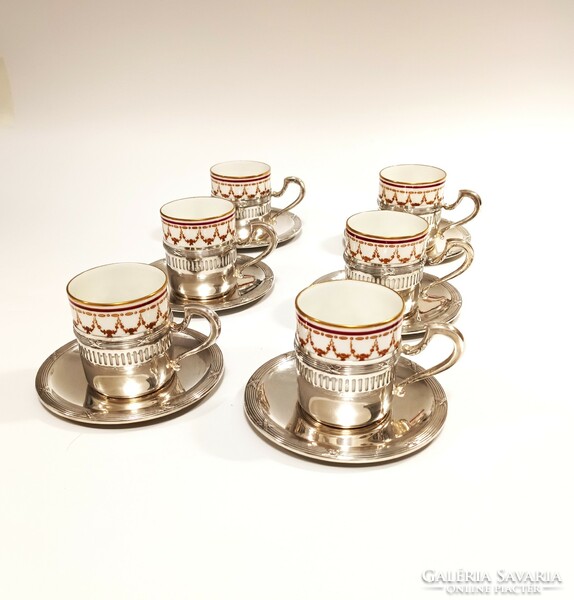 Silver coffee set with flawless Limoges porcelain