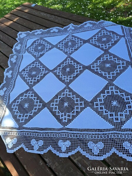 Beaten lace tablecloth