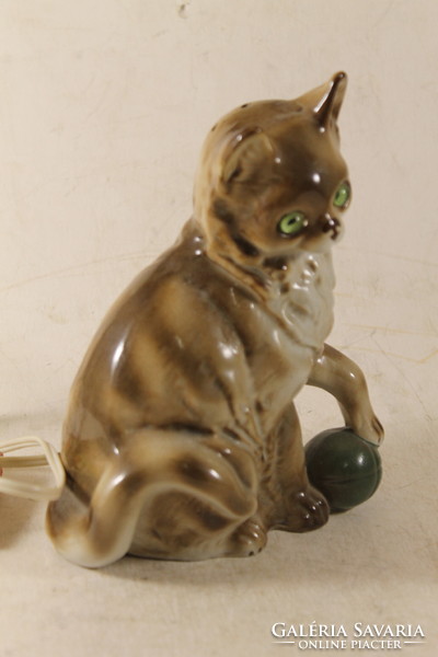 German porcelain cat lamp 722