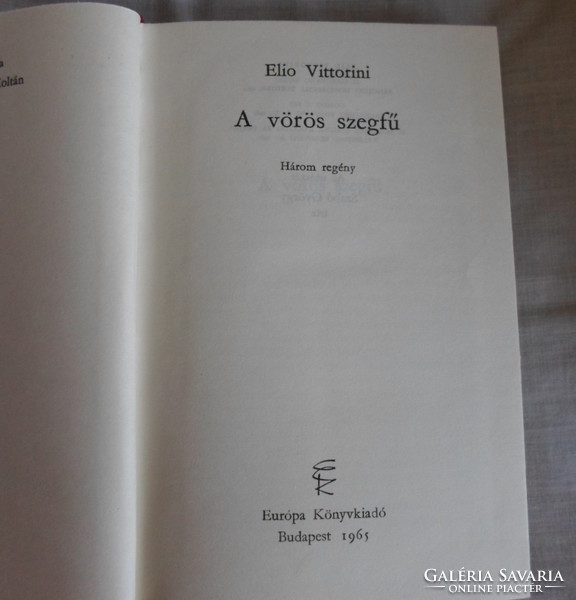 Elio Vittorini: A vörös szegfű (Európa, 1965; olasz irodalom, regény)