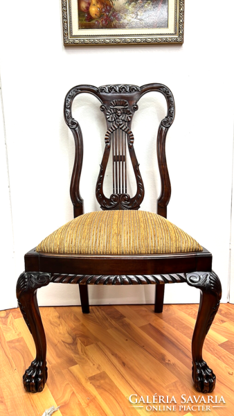 6 db gyönyörű, magas minőségű, chippendale stílusú lant támlás szék