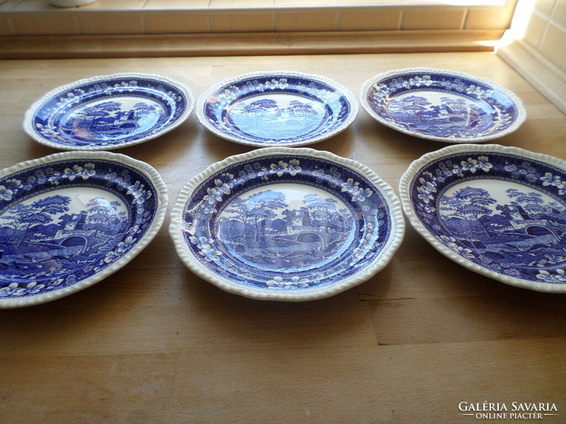 6 English Copeland Spode porcelain small plates 19.3 cm