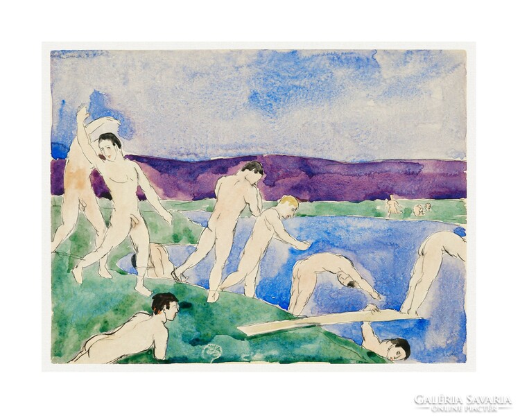 Tizenkét meztelen fiú a strandon" (1914) - Charles Demuth alkotása