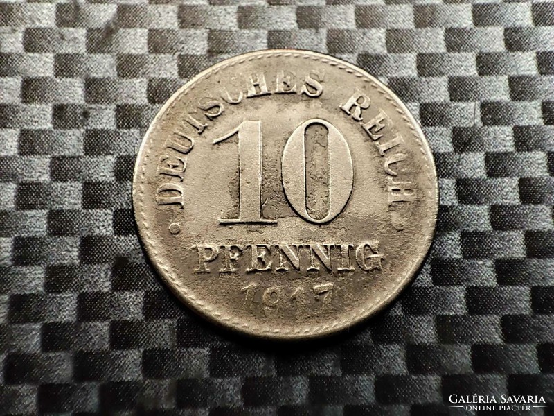 Németország 10 pfennig, 1917 Vas mágneses Verdejel D - München
