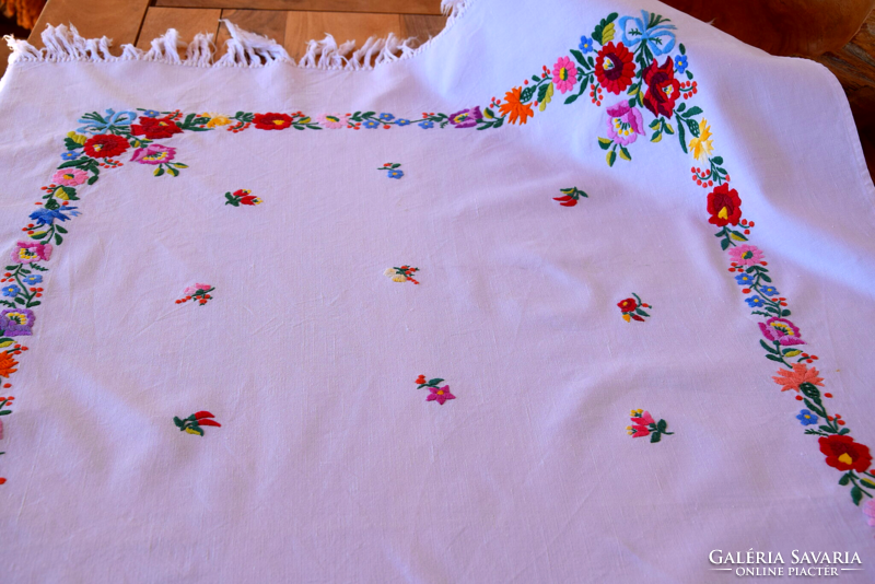 Old folk traditional Kalocsa tablecloth linen linen table cloth tablecloth hand embroidered 130 x 81