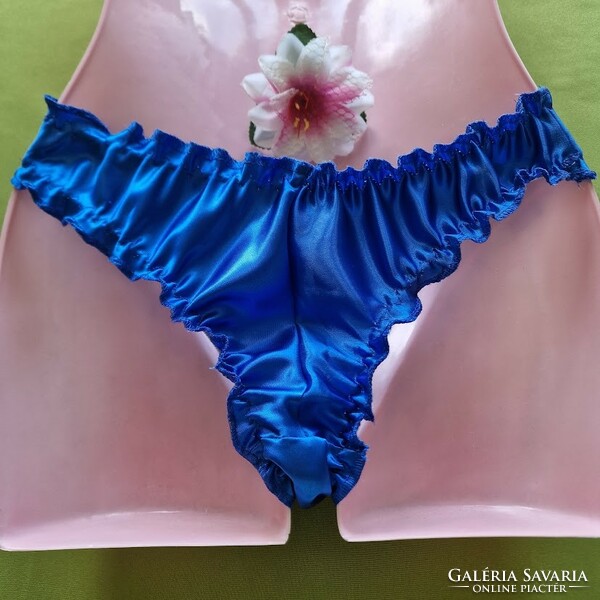 Fen025 - Brazilian thong satin panties l/46 - royal blue