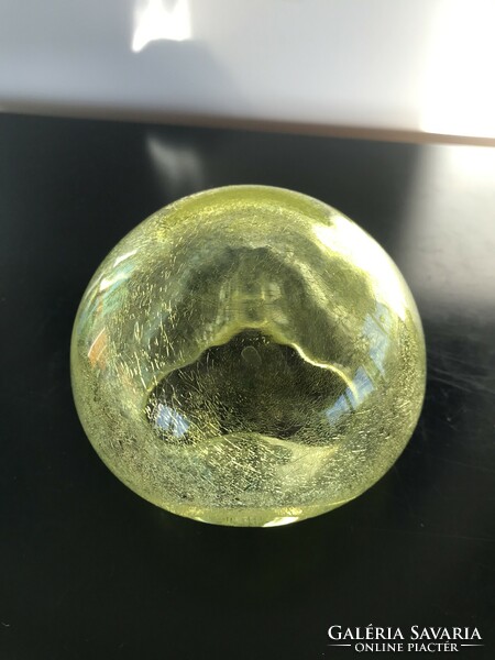 Beautiful yellow veil glass, scratched, cracked glass, crackle glass (302)