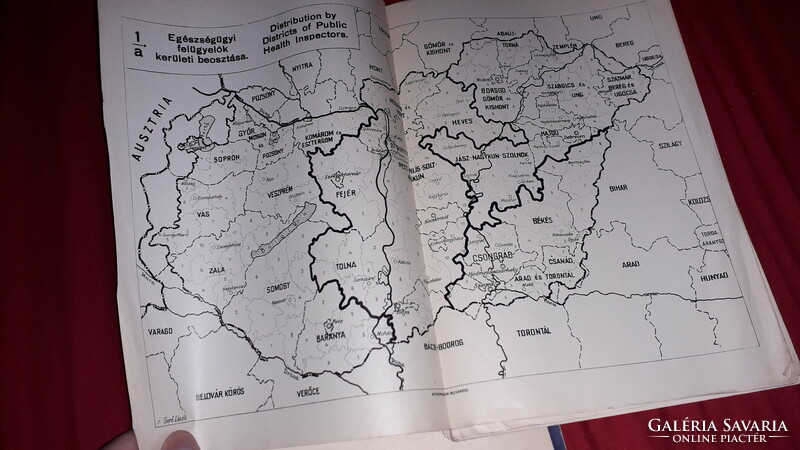 1933.antik A Dunamenti Europai országok konferenciája kiadvány közel 70 darab Magyarország térképpel