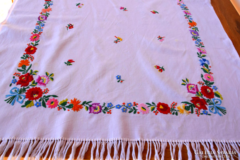 Old folk traditional Kalocsa tablecloth linen linen table cloth tablecloth hand embroidered 130 x 81