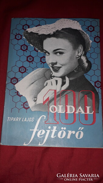 1957.Tipary Lajos :100 oldal fejtörő rejtvénykönyv GYŰJTŐI állapot a képek szerint MINERVA