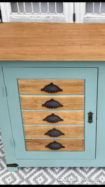 Rustic chest with fake drawers, which can be opened from the top and from the front, chest of drawers..