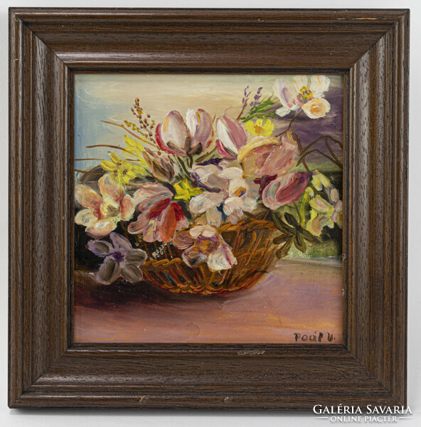 Ester Paál valéria framed painting flower still life