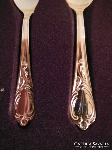 Spoon - 6 pcs - 23 k - Solingen - gilded + Rococo - 11 x 2.5 cm - unopened