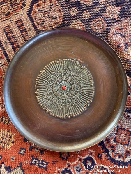 Very nice goldsmith's work, wall bowl, decorative bowl