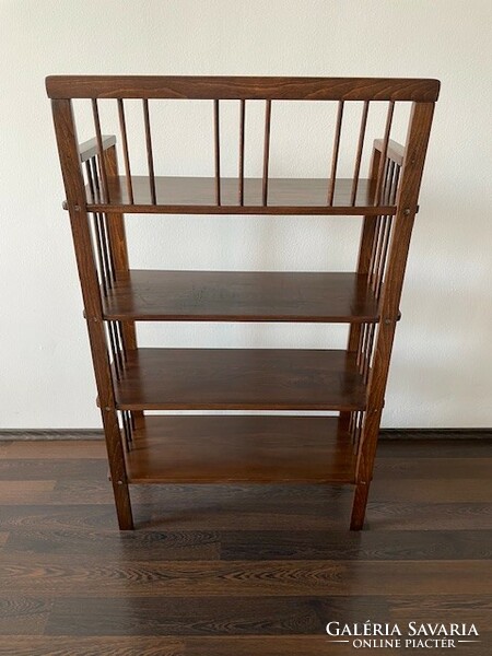 Antique Art Nouveau elegant wooden bookshelf, sideboard, etagere
