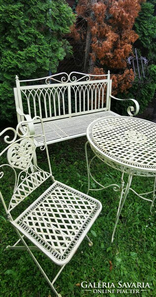 Garden ideas - wrought iron garden bench and set