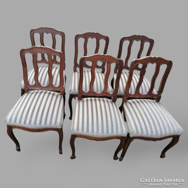 Antique baroque dining chair set - 6 pcs