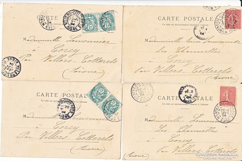 Franciaországi képes levelezőlap csomag 1904