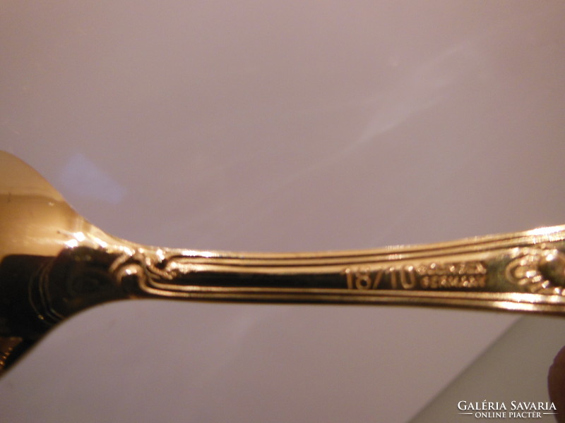 Spoon - 6 pcs - 23 k - Solingen - gilded + Rococo - 11 x 2.5 cm - unopened