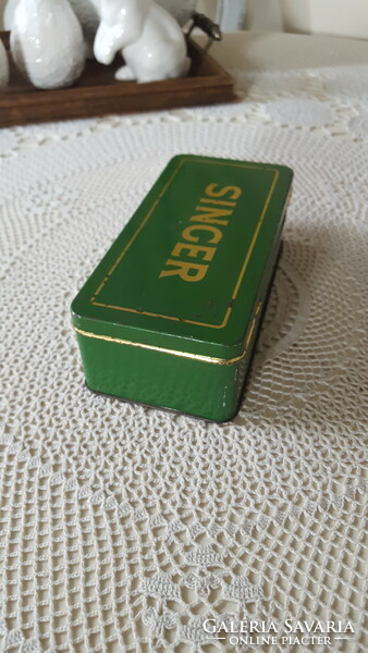 Old singer sewing machine accessory metal box
