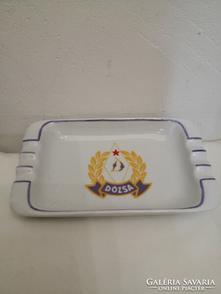 Hollóháza porcelain ashtray Újpest box