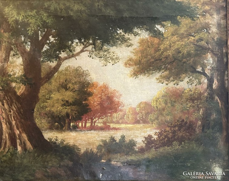 It starts from HUF 1! Andor Heller oil painting! Landscape! Size 40x50cm, plus frame!